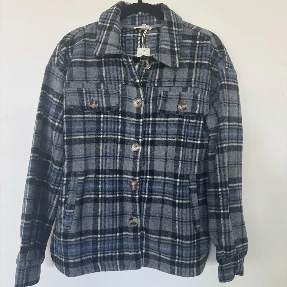 NWT Mystree Shacket/Coat Flannel Style Print